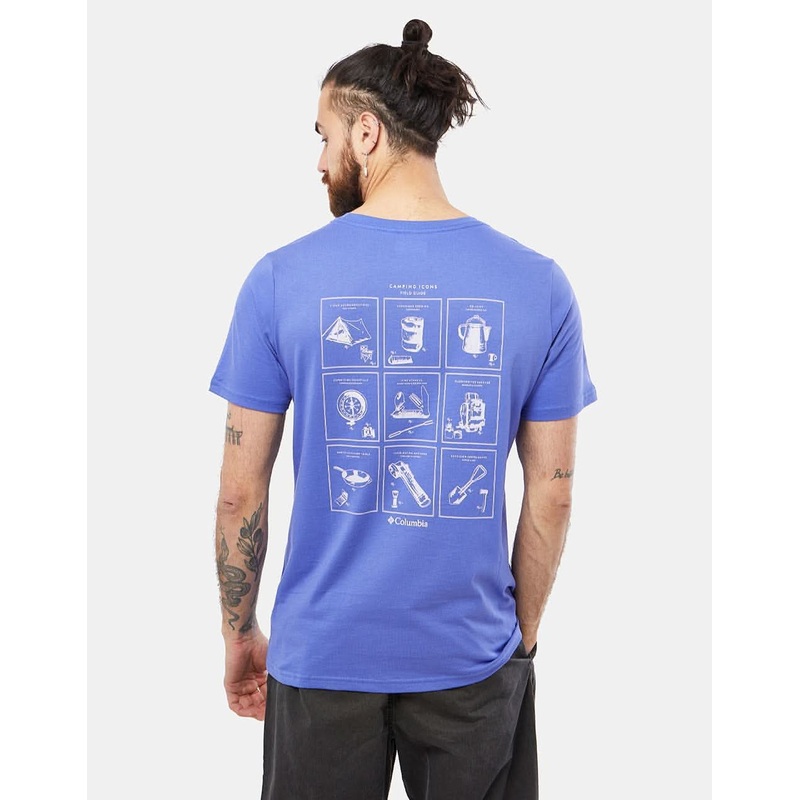 Columbia Rapid Ridge Back Graphic II T-Shirt – Purple Lotus/Campsite Icons