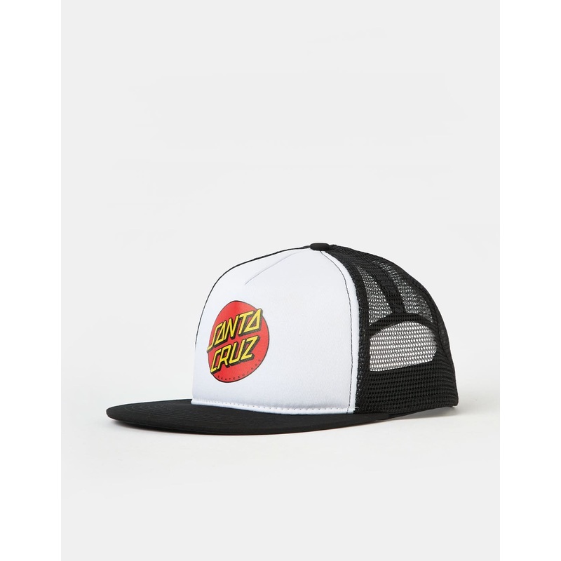 Santa Cruz Classic Dot Mesh Cap – White/Black