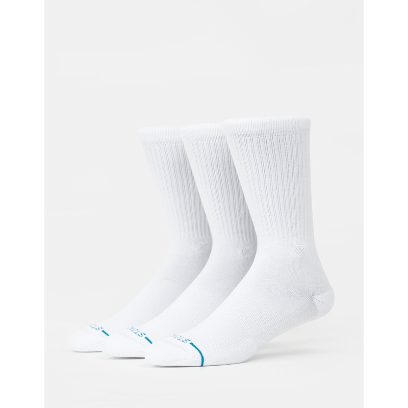 Stance Icon Stealth Crew 3 Pack Socks – White/White