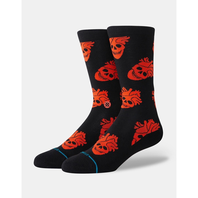 Stance x StrangeLove Fallin In Skull Crew Socks – Black