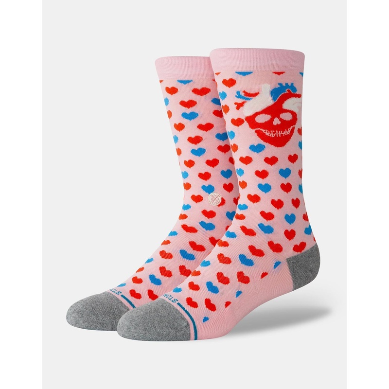 Stance x StrangeLove Hearted Crew Socks – Pink