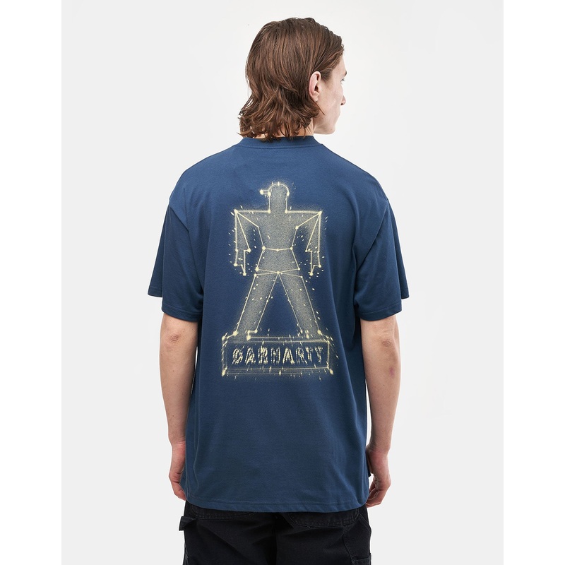 Carhartt WIP Stargazer T-Shirt – Dusky Blue/Yellow