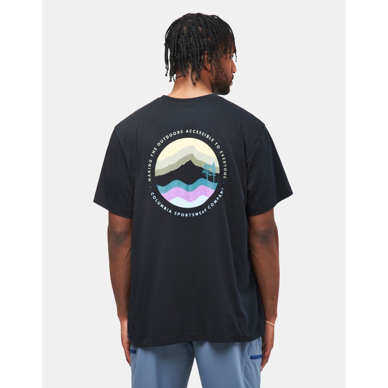Columbia Kettle River Outdoor T-Shirt – Black/Circular Linescape
