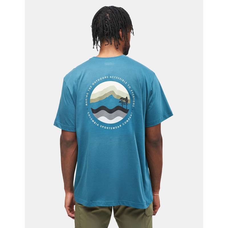 Columbia Kettle River Outdoor T-Shirt – River Blue/Circular Linescape