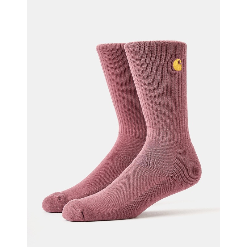 Carhartt WIP Chase Crew Socks – Dusky Pink/Gold