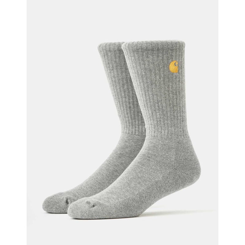 Carhartt WIP Chase Crew Socks – Grey Heather/Gold