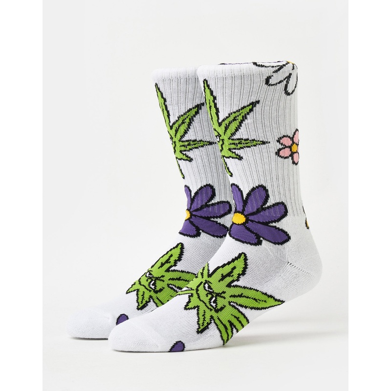 HUF Green Buddy Allergies Socks – White