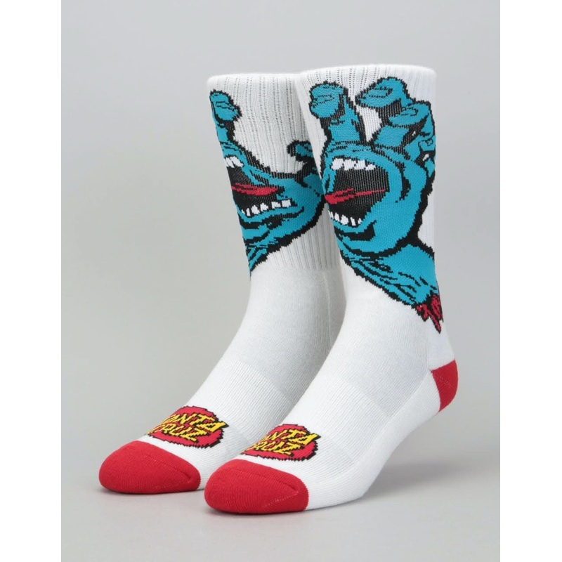 Santa Cruz Screaming Hand Socks – White