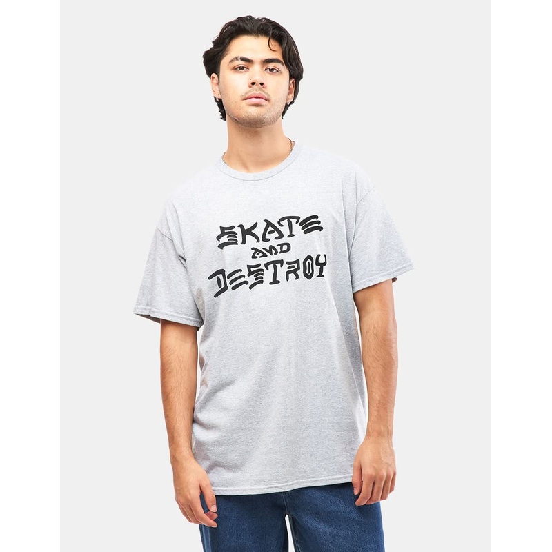 Thrasher Skate and Destroy T-Shirt – Heather Grey