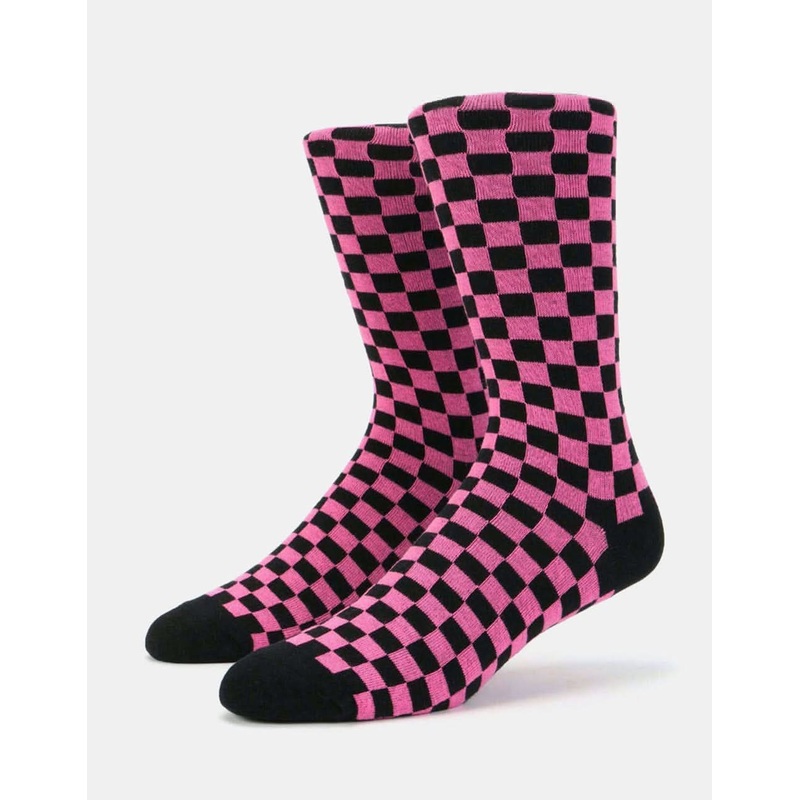 Chequered Socks – Black/Pink