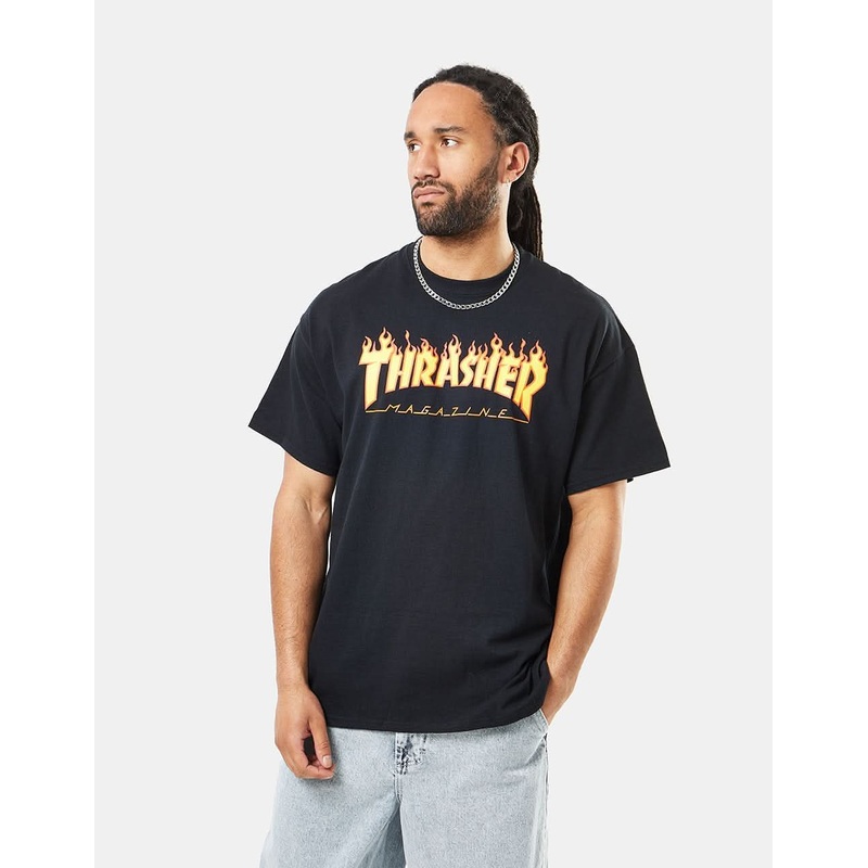 Thrasher Flame Logo T-Shirt – Black