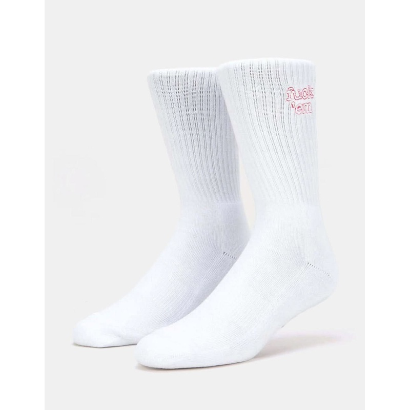 Fuck ‘Em Crew Socks – White