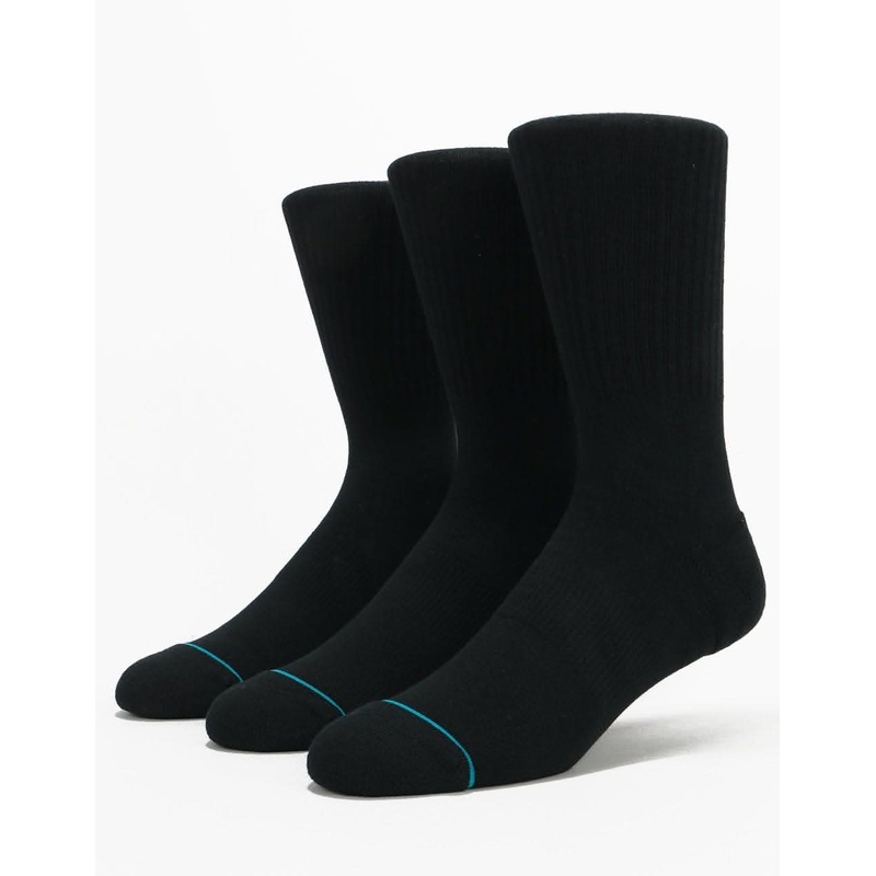 Stance Icon 3 Pack Classic Crew Socks – Black