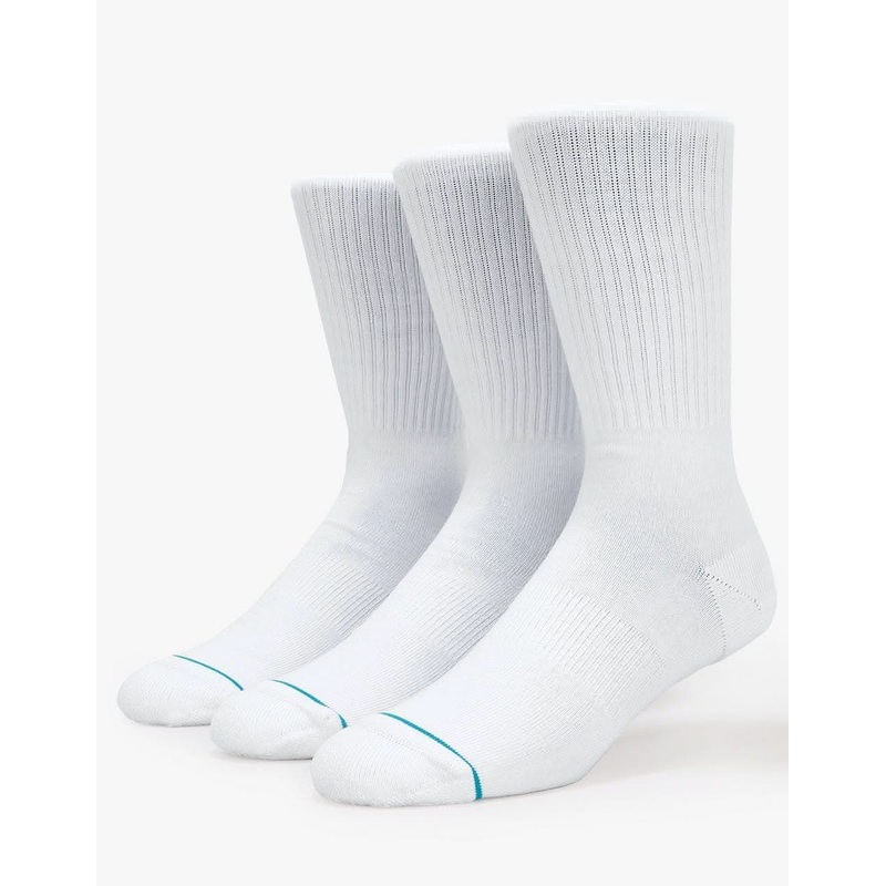Stance Icon 3 Pack Classic Crew Socks – White