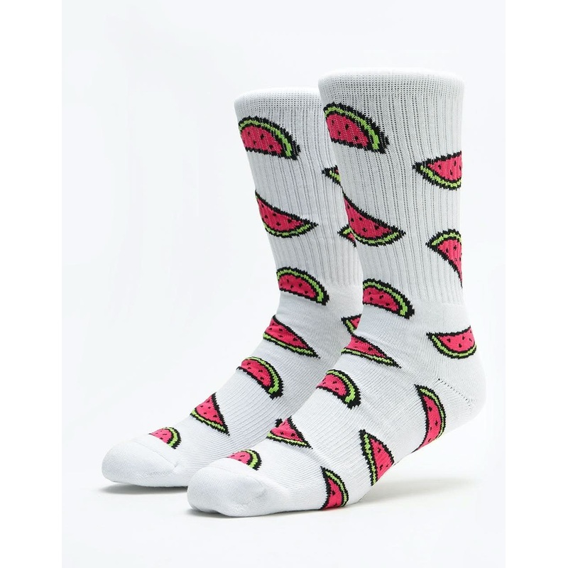 Watermelon Crew Socks – White