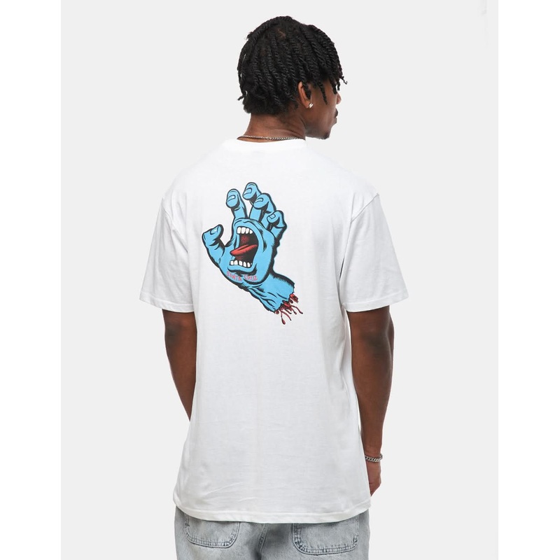 Santa Cruz Screaming Hand Chest T-Shirt – White