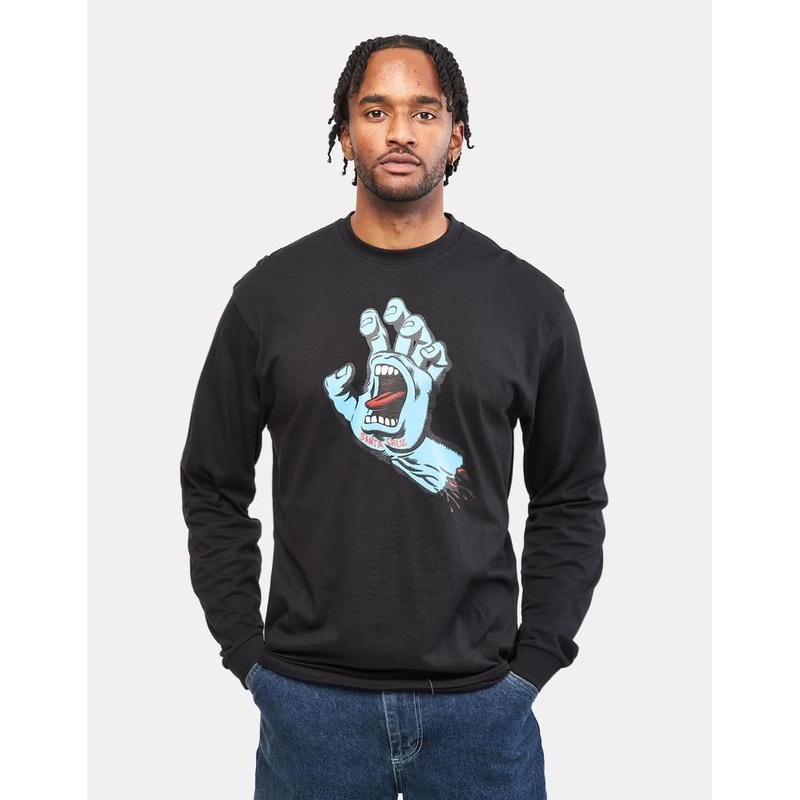 Santa Cruz Screaming Hand Chest L/S T-Shirt – Black