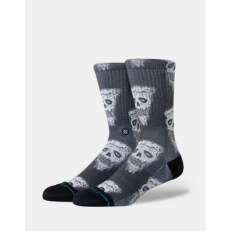 Stance Pizza Face Crew Socks – White/Black