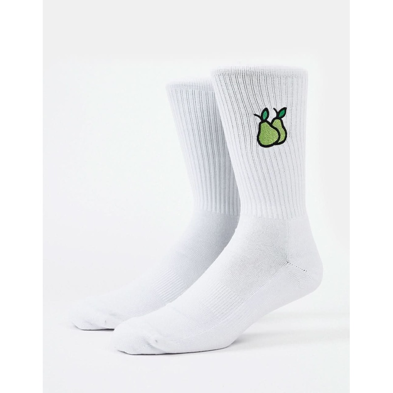 Nice Pear Crew Socks – White
