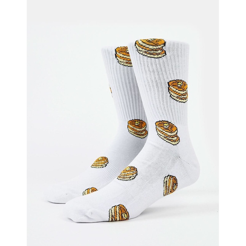 Pancakes Crew Socks – White