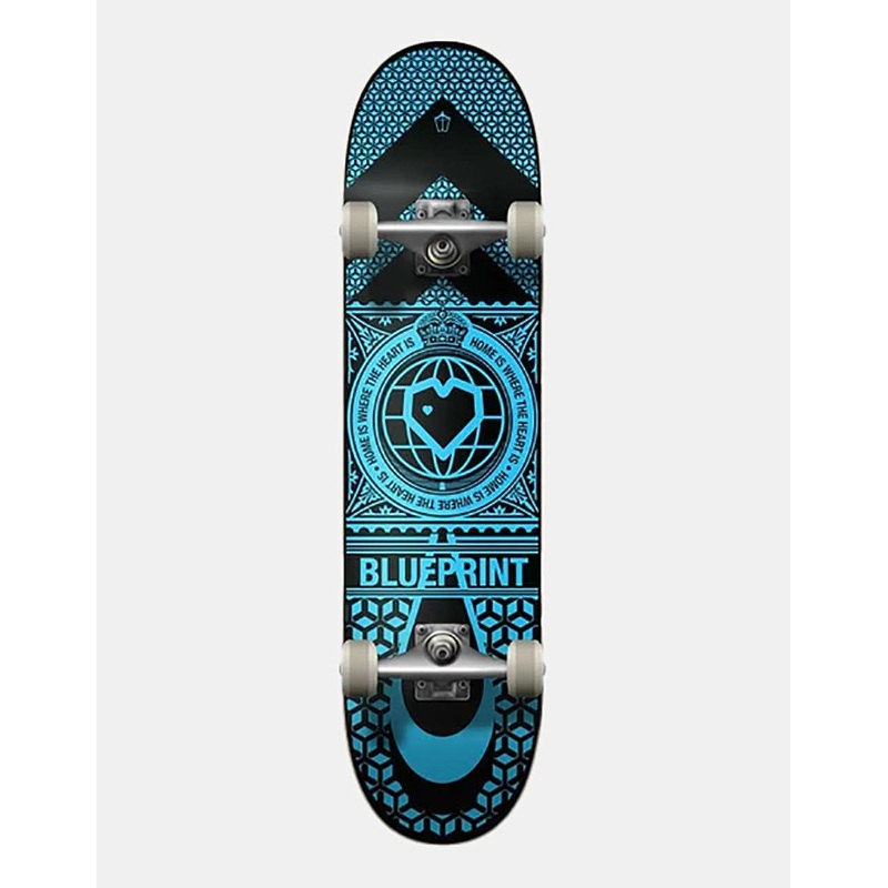 Blueprint Home Heart Black/Blue Complete Skateboard – 8.25