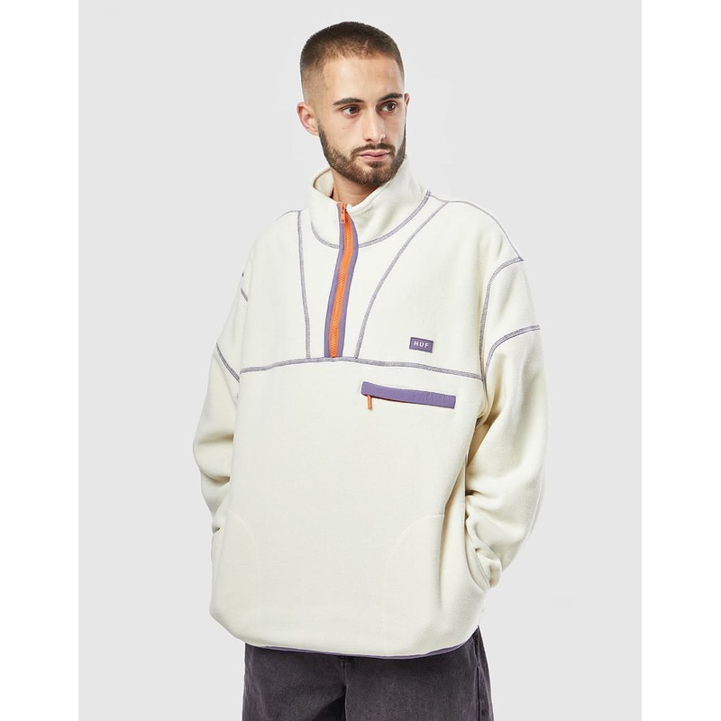 HUF Elysian Quarter Zip Fleece – Bone