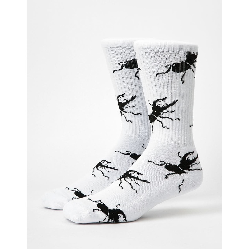 Beetles Crew Socks – White