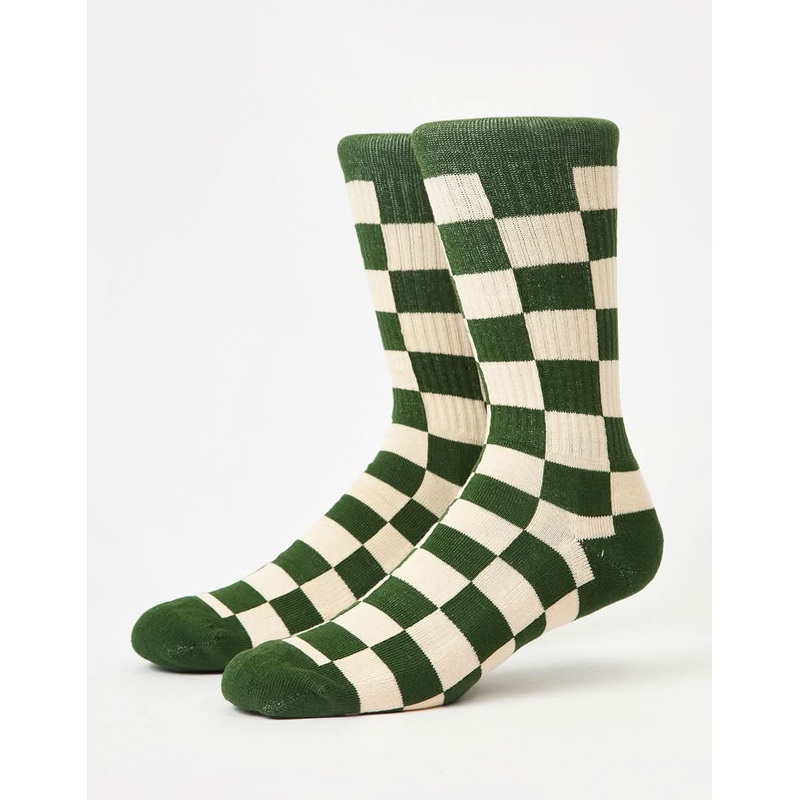 Check Crew Socks – Forest Green
