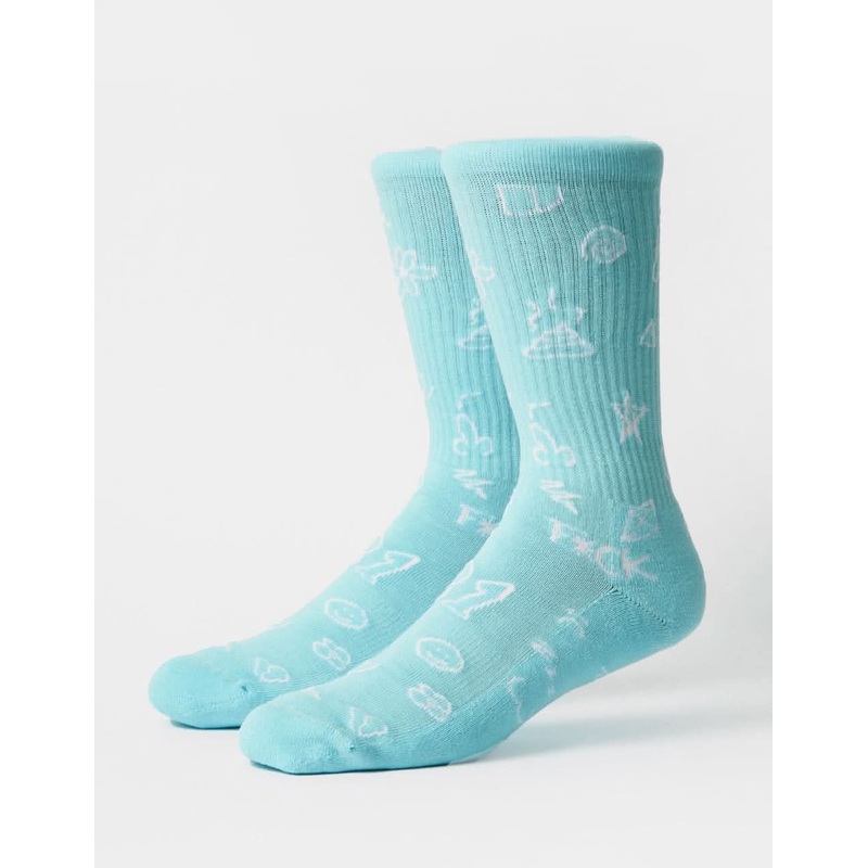 Doodles Crew Socks – Blue