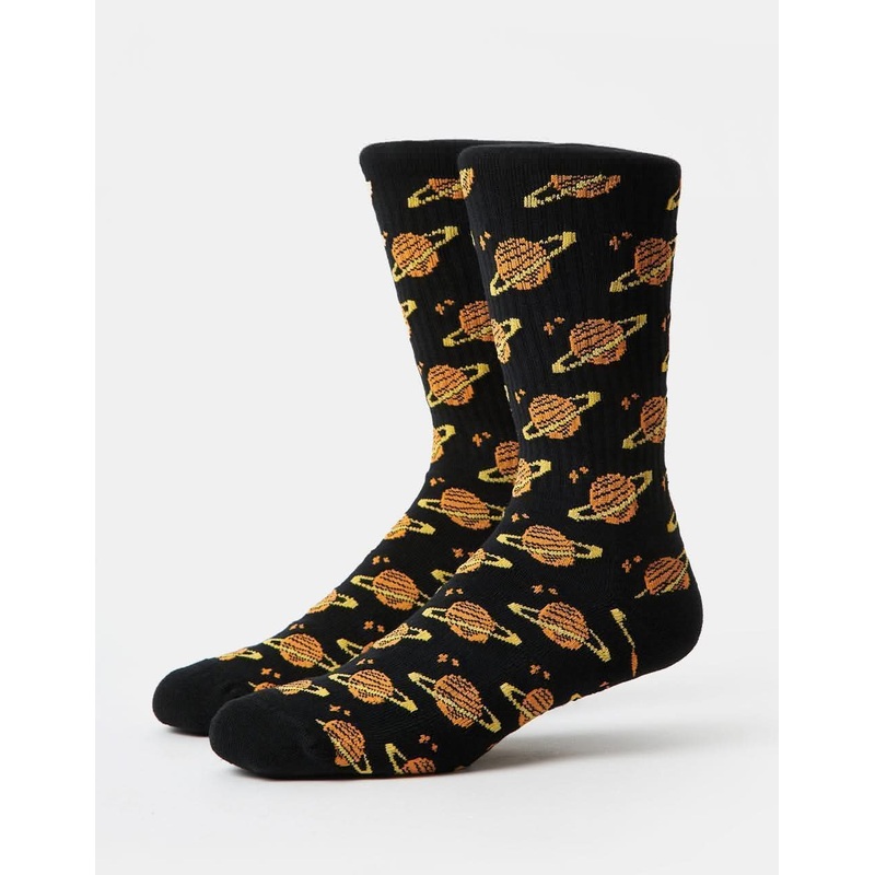 Saturn Crew Socks – Black