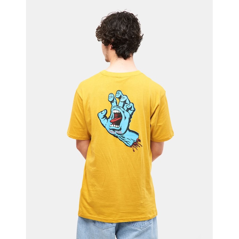 Santa Cruz Screaming Hand Chest T-Shirt – Old Gold