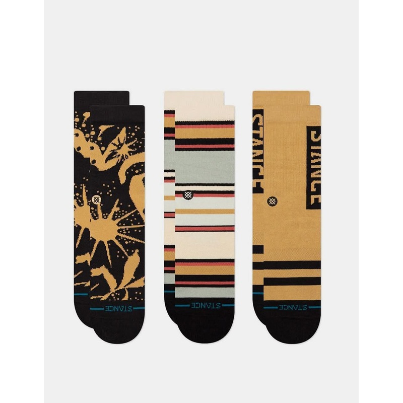 Stance Dunes 3 Pack Crew Socks – Black/Brown