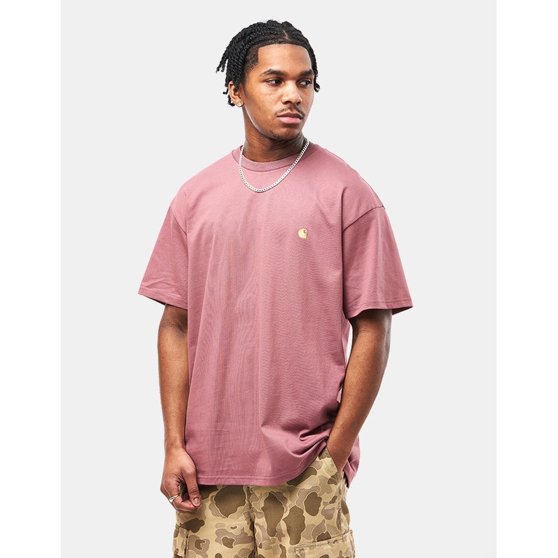 Carhartt WIP Chase T-Shirt – Dusky Pink/Gold