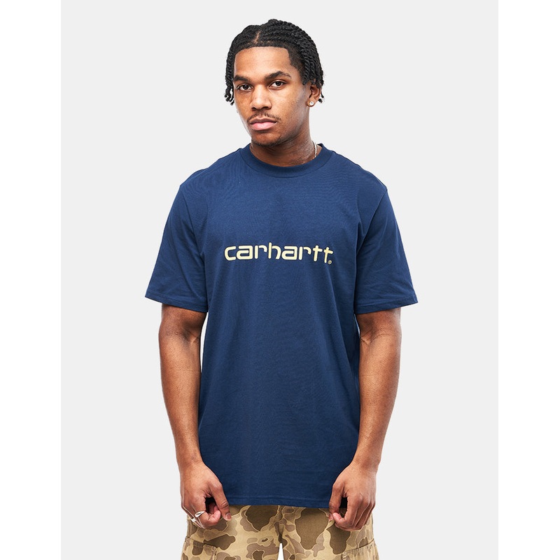 Carhartt WIP Script T-Shirt – Ink/Air Yellow