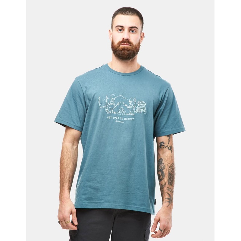 Columbia Explorers Canyon T-Shirt – Cloudburst/Welcome Visitors