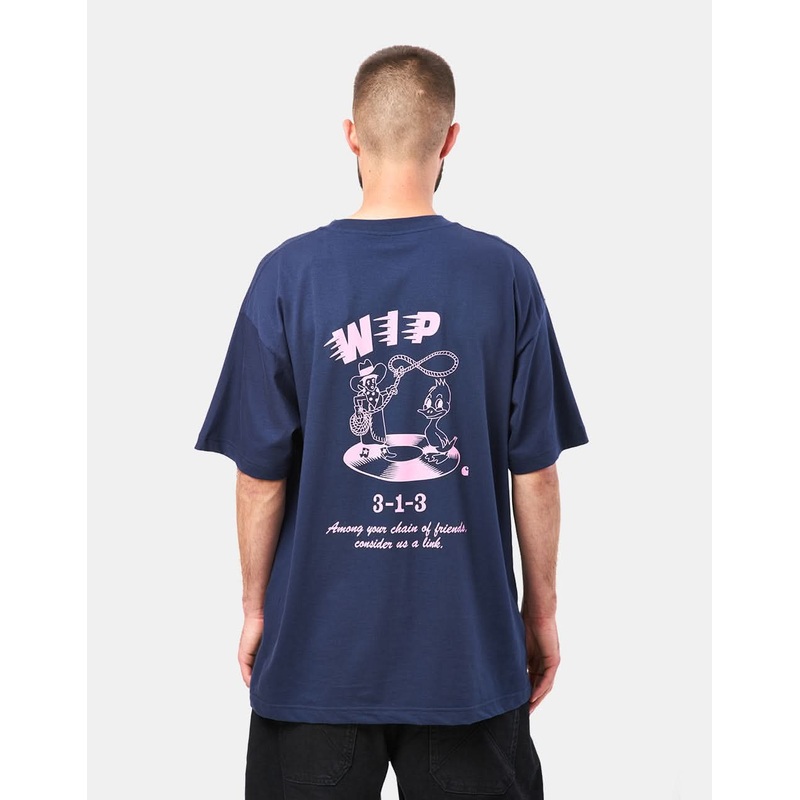 Carhartt WIP S/S Friendship T-Shirt – Air Force Blue/Light Pink