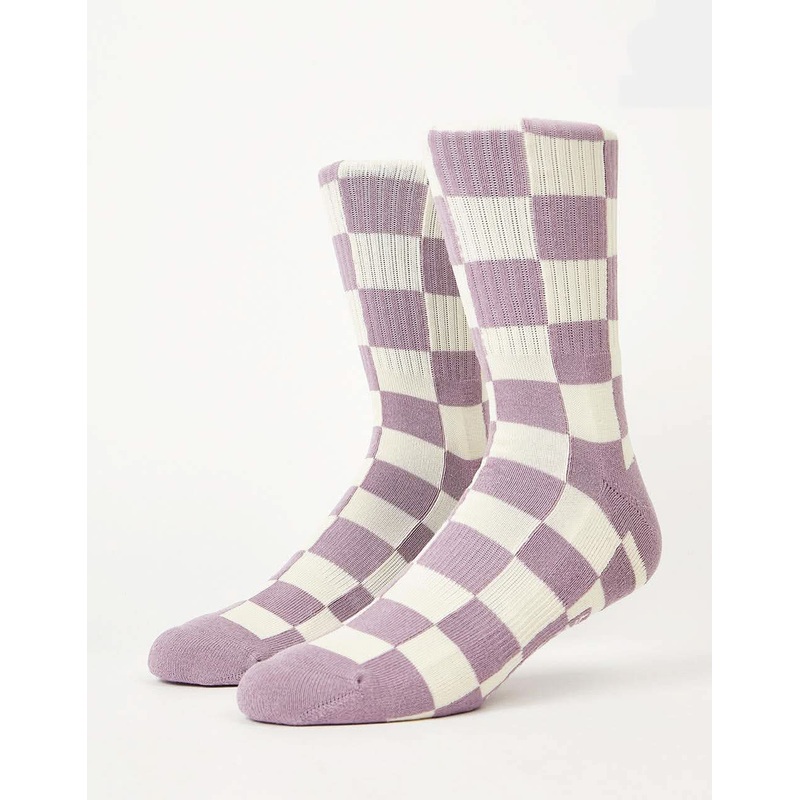 Checkerboard Crew Socks – Pink/Natural