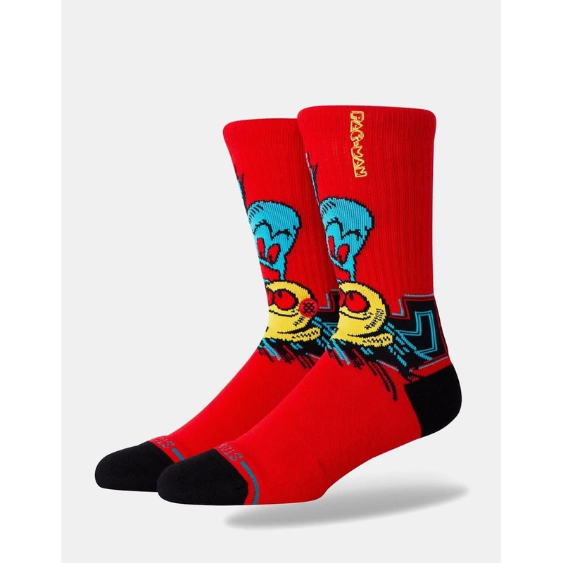 Stance x Pac-Man Waka Waka Waka Crew Socks – Red