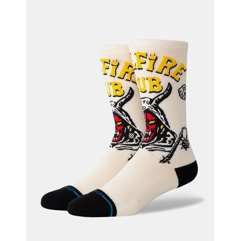 Stance x Stranger Things Hellfire Crew Socks – Vintage White