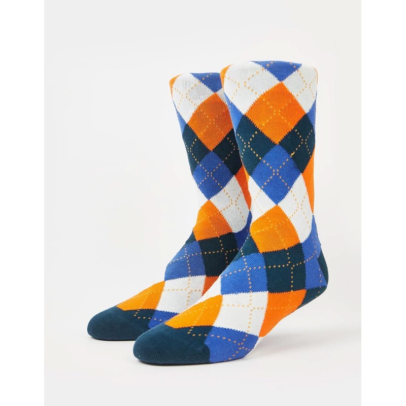 Argyle Socks – Blue/Orange
