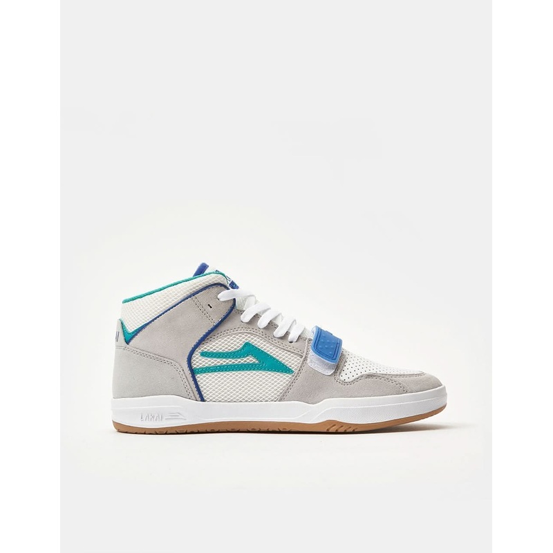 Lakai Telford Mid Skate Shoes – White/Gum Suede
