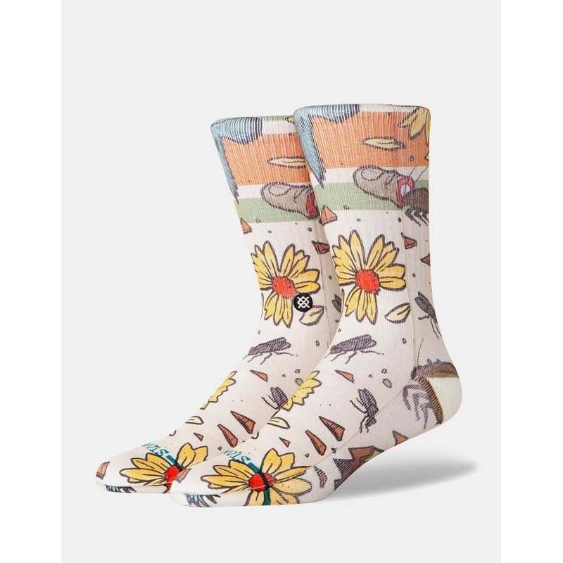 Stance x Todd Francis Trashed Crew Socks – Off White