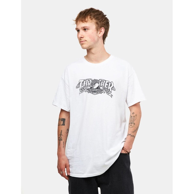 Thrasher x Anti Hero Mag Banner T-Shirt – White