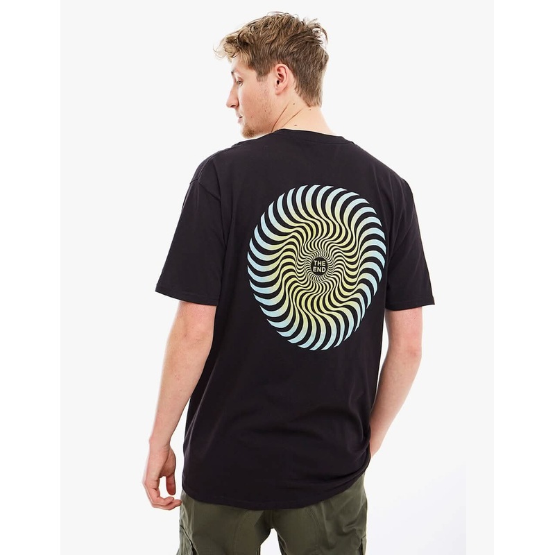 Spitfire Classic Swirl Fade T-Shirt – Black/Blue-Yellow Fade