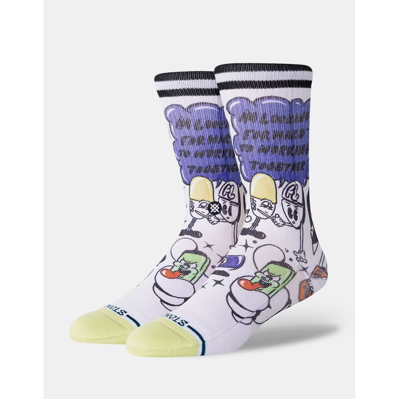 Stance x Cheyne Brooking Daily Danger Crew Socks – White