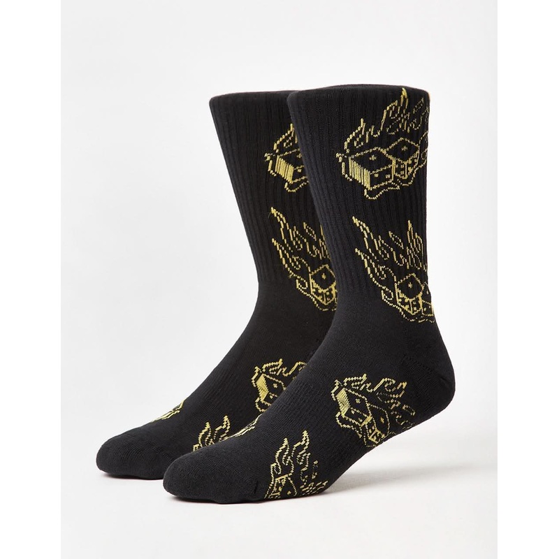 Fire Dice Crew Socks – Black
