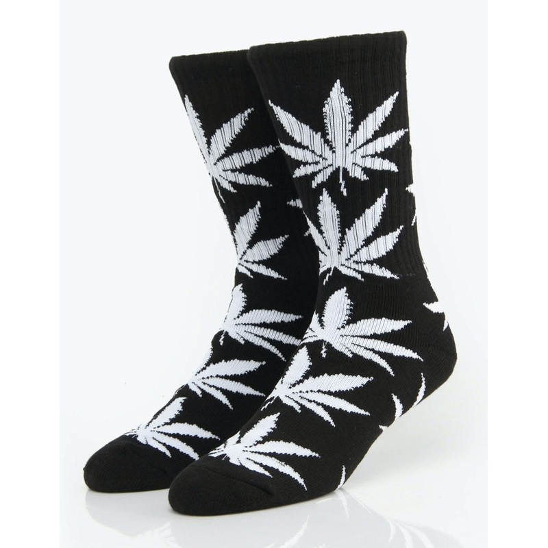 HUF Plantlife Crew Socks – Black/White