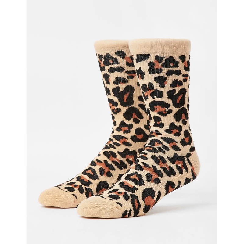 Leopard Crew Socks – Brown