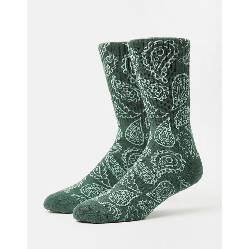 Paisley Crew Socks – Dark Teal