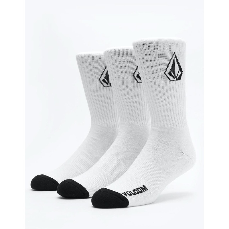 Volcom Full Stone 3 Pack Socks – White